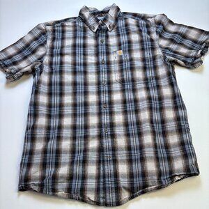Carhartt Plaid Work Shirt Relaxed Fit Men's Medium